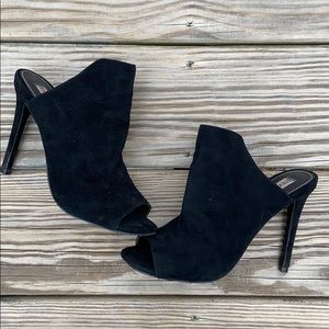 Steve Madden open toe suede stilettos